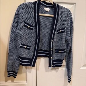 Size 4 Urban Revivo Chic Navy Blue Cardigan Sweater, Chanel style